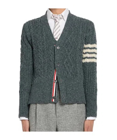 Thom Browne 4-bar Striped Cardigan In Black