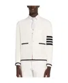 Thom Browne 4-bar Striped Cardigan In White