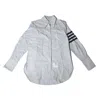 Thom Browne 4 Bar Striped Cotton Jacquard Shirt Blue White In 36