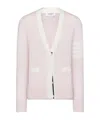 Thom Browne Relaxed Fit V Neck Cardigan With 4 Bar Stripe
