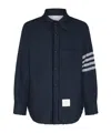Thom Browne Navy Blue Shirt With Contrasting 4-bar Detail In Black