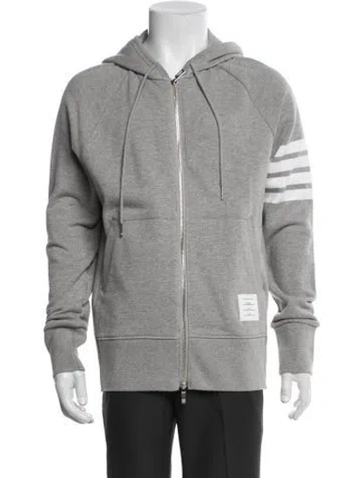 Pre-owned Thom Browne 4 Bar Striped Hoodie In Gray