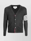 Thom Browne Cardigan With Inlay 4bar In Black