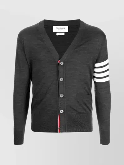 THOM BROWNE 4-BAR STRIPED KNIT CARDIGAN