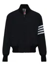 Thom Browne 4-bar Striped-panel Bomber Jacket In Blue
