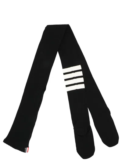 Thom Browne 4 Bar Striped Ribbed Tights In Black