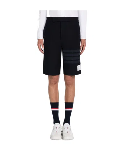 Thom Browne 4-bar Striped Shorts In Black