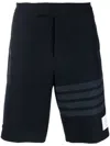Thom Browne 4-bar Striped Shorts In Blue