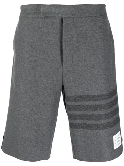 Thom Browne 4-bar Striped Shorts In Grey