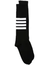 Thom Browne 4-bar Striped Socks In 001 Black
