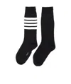 Thom Browne 4-bar Striped Socks In Black