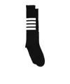 Thom Browne Athletic Mid Calf Socks In Black
