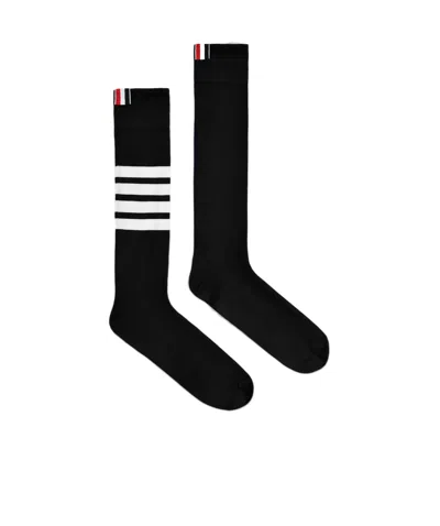 Thom Browne 4-bar Striped Socks In Black