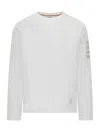 Thom Browne White Milano Cotton 4-bar T-shirt In White