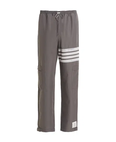 Thom Browne 4-bar Striped Track Pants In Gray