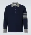 Thom Browne 'striped Rugby Collar' Sweater In Blue