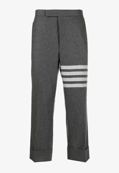THOM BROWNE 4-BAR STRIPED WOOL BLEND TAILORED PANTS