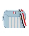 Thom Browne 4-bar Striped Zip-up Crossbody Bag In Blue