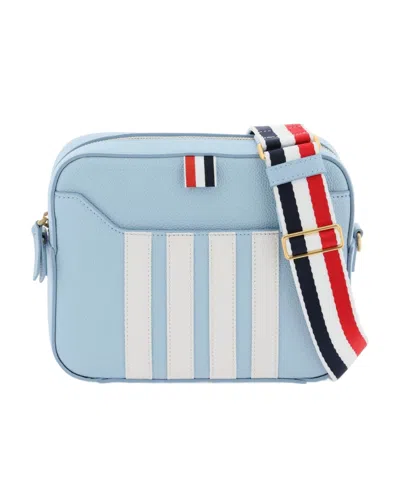 Thom Browne 4-bar Striped Zip-up Crossbody Bag In Blue