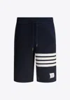 Thom Browne 4-bar Stripes Bermuda Shorts In Black