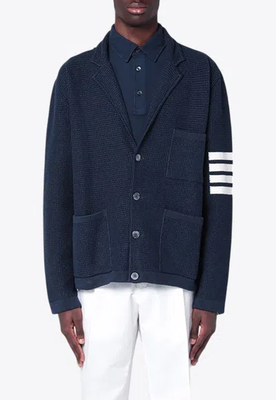 Thom Browne 4-bar Stripes Cardigan In Blue