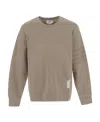 Thom Browne 4-bar Stripes Cotton Sweatshirt In Nude