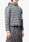 Thom Browne 4-bar Stripes Downfill Ski Jacket In Gray
