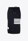 Thom Browne 4-bar Stripes Drawstring Skirt In Navy