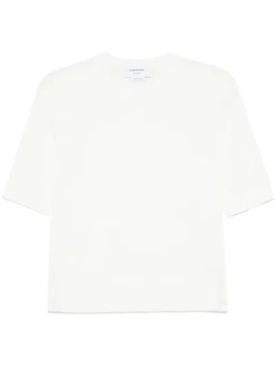 Thom Browne 4 Bar Stripes Feather-intarsia T-shirt