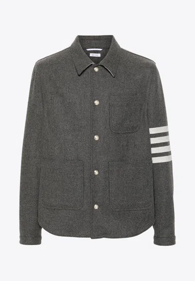 THOM BROWNE 4-BAR STRIPES FELTED UTILITY JACKET