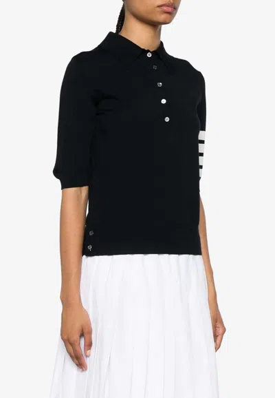 Thom Browne Poloshirt Mit Streifen In Blue