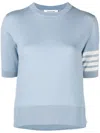 Thom Browne 4-bar High-neck Knitted Top In Blue