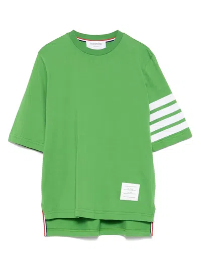 Thom Browne 4 Bar Stripes Jersey T-shirt In Green