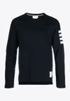 Thom Browne 4-bar Stripe Crewneck T-shirt In Blue