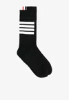 Thom Browne Athletic Mid-calf 4-bar Socks In Black