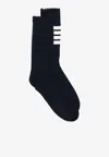 Thom Browne Athletic Mid-calf 4-bar Socks In Navy