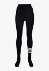 Thom Browne Opaque Rib Tights W/ 4 Bars In Fine Merino Wool Clothing In Navy
