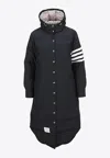 Thom Browne Navy Blue Feather Down 4-bar Coat In Blue