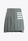 Thom Browne Twill 4-bar Mini Skirt In Gray
