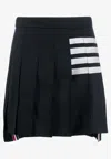Thom Browne 4-bar Pleated Miniskirt In Navy