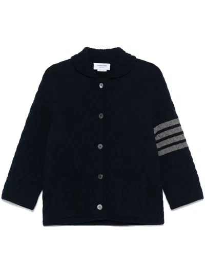 Thom Browne 4 Bar Stripes Quilted Jacket In Blue