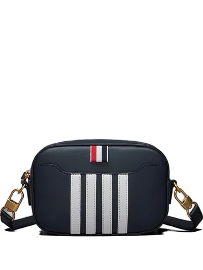 Thom Browne 4-bar Stripes Rectangular Leather Bag In Black