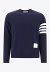 Thom Browne 4-bar Stripes Sweatshirt In Blue