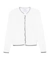 Thom Browne 4 Bar Stripes Textured Cardigan In White