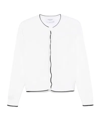 THOM BROWNE 4 BAR STRIPES TEXTURED CARDIGAN