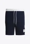 Thom Browne 4-bar Stripes Track Shorts In Blue