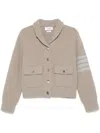 Thom Browne Gerippte 4 Bar Stripes Tuck Bomberjacke In Neutral