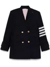 Thom Browne 4 Bar Stripes Waistcoat And Peacoat Set In Black