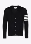 Thom Browne 4-bar Cotton Cardigan For In Navy