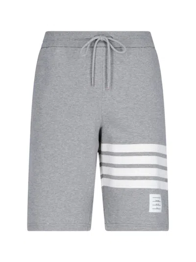 Thom Browne 4-bar Sweat Shorts In Gray